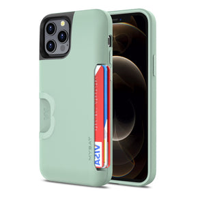 Apple iPhone 12/12 Pro (6.1) Slide Series Hybrid Case (with Card Holder) - Sage