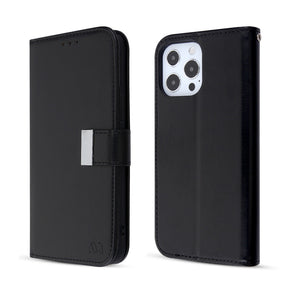 Apple iPhone 13 Pro Max (6.7) Xtra Series Tri-Fold Wallet Case - Black/Black