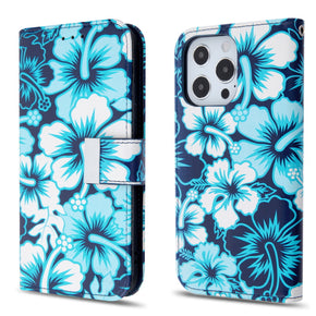 Apple iPhone 13 Pro (6.1) Xtra Series Wallet Case (with RFID Blocking) - Blue Hibiscus