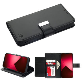 Apple iPhone 14 Plus (6.7) Xtra Series Tri-Fold Wallet Case - Black/Black