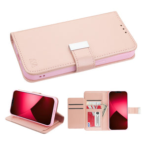 Apple iPhone 14 Plus (6.7) Xtra Series Tri-Fold Wallet Case - Rose Gold/Pink