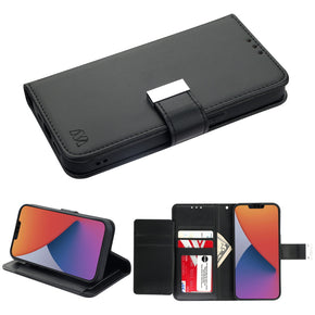 Apple iPhone 14 (6.1) Xtra Series Tri-Fold Wallet Case - Black/Black