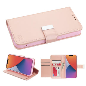 Apple iPhone 14 (6.1) Xtra Series Tri-Fold Wallet Case - Rose Gold/Pink