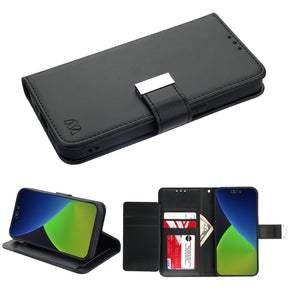 Apple iPhone 14 Pro Max (6.7) Xtra Series Tri-Fold Wallet Case - Black/Black