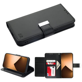 Apple iPhone 14 Pro (6.1) Xtra Series Tri-Fold Wallet Case - Black/Black
