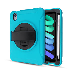 Apple iPad mini 6 Spider Drop Resistant Protector Cover (with Rotating Stand) - Black / Blue