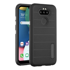 LG Aristo 5 Dotted Texture Hybrid Case Cover