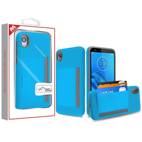 Motorola Moto E6 Pocket Hybrid Case with Card Slots - Blue