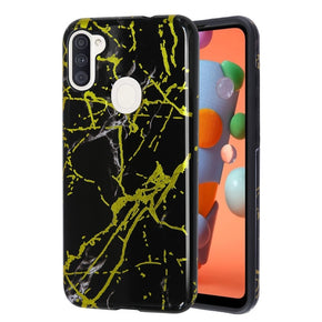 Samsung Galaxy A11 Fuse Hybrid Protector Cover - Black Marble