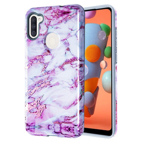 Samsung Galaxy A11 Fuse Hybrid Protector Cover - Purple Marble