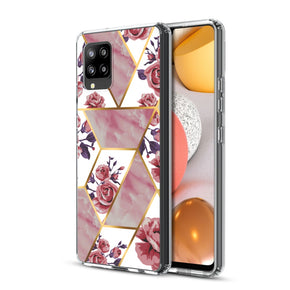 Samsung Galaxy A42 5G Electroplated Design Fusion Protector Cover - Rose Marble