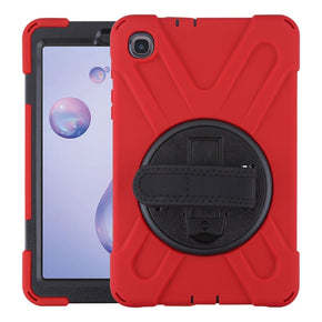 Samsung Galaxy Tab A 8.4 (2020)(T307) Rotatable Stand Protector Cover (with Wristband) - Red
