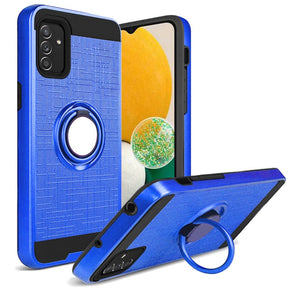Samsung Galaxy A13 5G Textured Hybrid Case (with Magnetic Ring Stand) - Blue