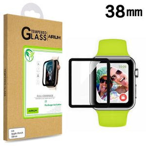 Apple Watch 38mm Full Coverage Tempered Glass Screen Protector - Black