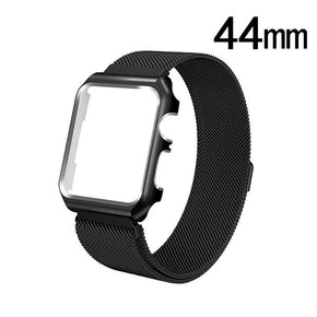 Apple Watch 44mm Stainless Steel Magnetic Lock Watchband with Aluminium Alloy Case