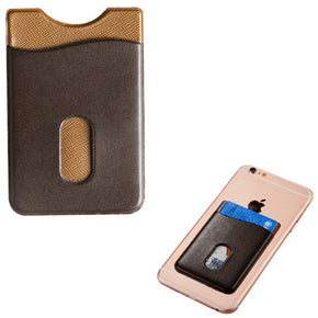 Brown Leather Adhesive Card Pouch