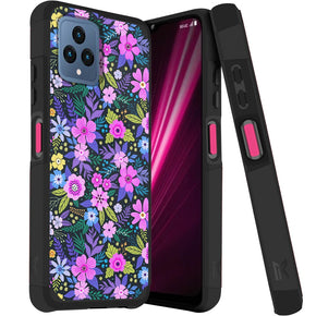 T-Mobile REVVL 6 5G Tough Slim Hybrid Case (with Built-in Magnetic Plate) - Mystical Floral Bloom
