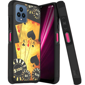 T-Mobile REVVL 6 5G Tough Slim Hybrid Case (with Built-in Magnetic Plate) - Poker
