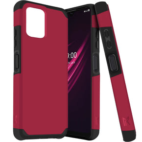 T-Mobile REVVL 6 5G Tough Slim Hybrid Case (with Built-in Magnetic Plate) - Dark Pink