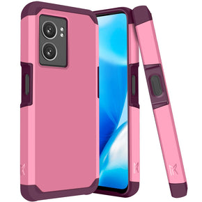OnePlus Nord N300 5G Tough Slim Hybrid Case (with Built-in Magnetic Plate) - Pink