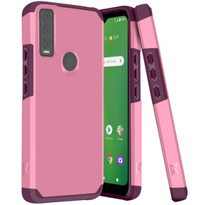 Cricket Ovation 3 / AT&T Motivate Max Tough Slim Hybrid Case (with Built-in Magnetic Plate) - Pink