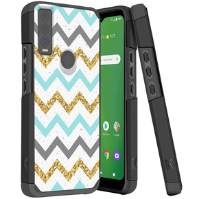 Cricket Ovation 3 / AT&T Motivate Max Tough Slim Hybrid Case (with Built-in Magnetic Plate) - Zig