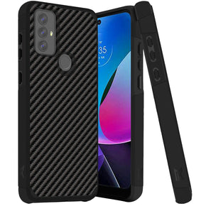 Motorola Moto G Play (2023) / Moto G Pure / Moto G Power (2022) Tough Slim Hybrid Case (with Built-in Magnetic Plate) - Carbon