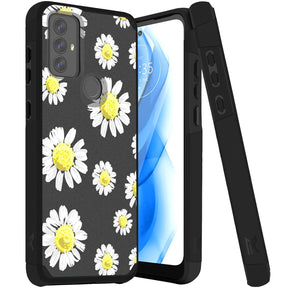Motorola Moto G Play (2023) / Moto G Pure / Moto G Power (2022) Tough Slim Hybrid Case (with Built-in Magnetic Plate) - Chamomile Flowers