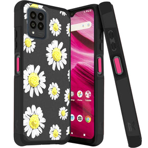 T-Mobile REVVL 6 Pro 5G Tough Slim Hybrid Case (with Built-in Magnetic Plate) - Chamomile Flowers