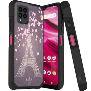 T-Mobile REVVL 6 Pro 5G Tough Slim Hybrid Case (with Built-in Magnetic Plate) - Eiffel Tower