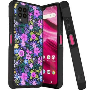 T-Mobile REVVL 6 Pro 5G Tough Slim Hybrid Case (with Built-in Magnetic Plate) - Mystical Floral Bloom