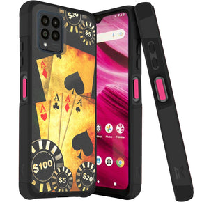 T-Mobile REVVL 6 Pro 5G Tough Slim Hybrid Case (with Built-in Magnetic Plate) - Poker