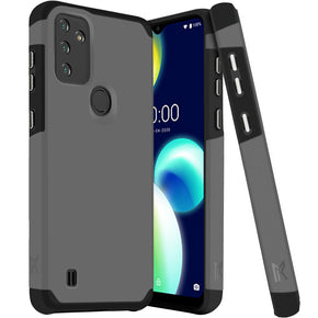 Wiko Voix Tough Slim Hybrid Case (with Built-in Magnetic Plate) - Grey