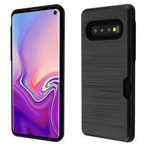 Samsung Galaxy S10 Hybrid Brushed Card Case Cover