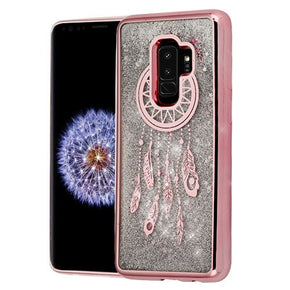 Samsung Galaxy S9 Plus Quicksand Glitter Hybrid Protector Cover - Rose Gold Electroplating / Dreamcatcher / Silver