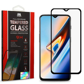OnePlus 6T Full Coverage Tempered Glass Screen Protector - Black