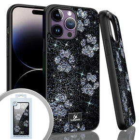 Apple iPhone 14 Pro Max (6.7) Onyx Dog Paws Glitter Case - Black