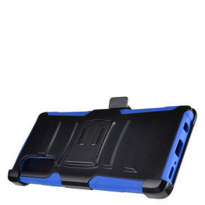 LG Velvet Hybrid Armor Case with Holster - Blue