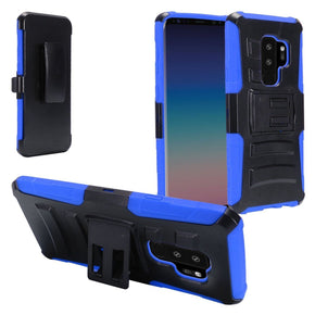 Samsung Galaxy S9 Plus Hybrid Stand Case with Holster - Blue