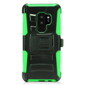 Samsung Galaxy S9 Plus Hybrid Stand Case with Holster - Green