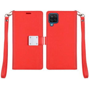 Cricket Influence / AT&T Maestro Plus Trifold Wallet Case (with Lanyard) - Red