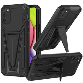 Samsung Galaxy A03s Alien Design Hybrid Case (with Magnetic Kickstand) - Black