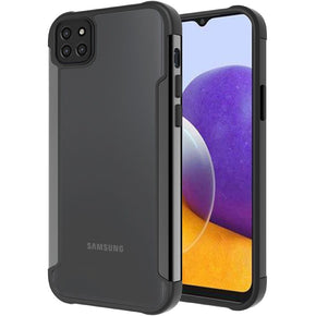 Samsung Galaxy A22 5G / Boost Celero 5G Aluminum Alloy Bumper Transparent Hybrid Case - Black
