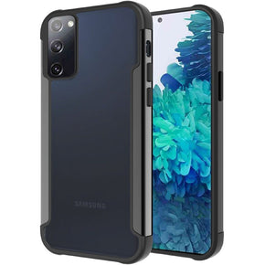Samsung Galaxy S20 FE Aluminum Alloy Bumper Transparent Hybrid Case - Black