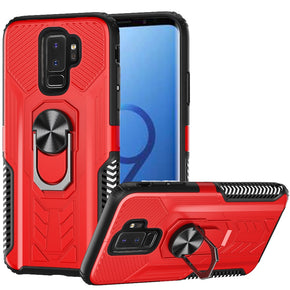 Samsung Galaxy S9 AQUA Hybrid Case (with Magnetic Ring Stand) - Red/Black