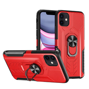 Apple iPhone 13 Pro (6.1) AQUA Hybrid Case (with Magnetic Ring Stand) - Red