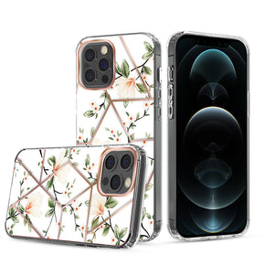Apple iPhone SE (2020)/8/7 Floral Chrome Hybrid Design Case - B