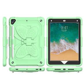 Apple iPad 9.7 (2017)(2018) Butterfly Kickstand Hybrid Case - Light Green