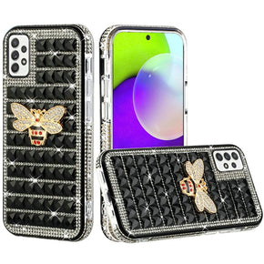 Samsung Galaxy A52 5G Bling Ornament Diamond Shiny Crystals Case - Bee / Black