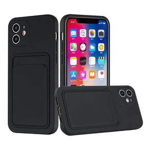 Apple iPhone 13 (6.1) TPU Case (with Card Holder) - Black